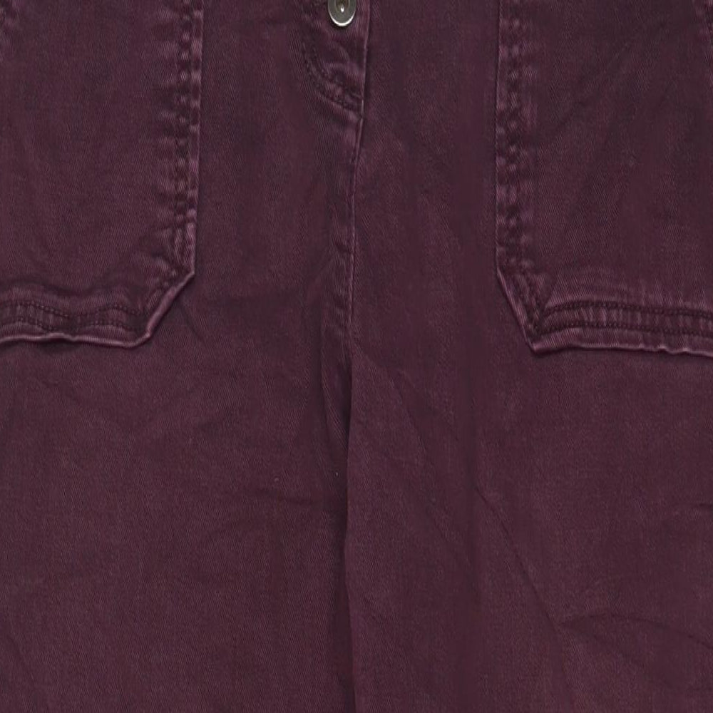 NEXT Womens Red Cotton Straight Jeans Size 16 L28 in Regular Button