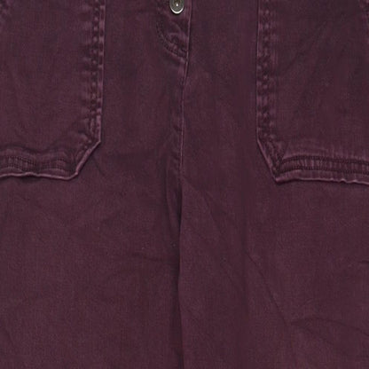 NEXT Womens Red Cotton Straight Jeans Size 16 L28 in Regular Button