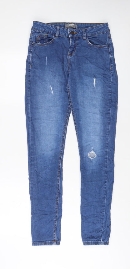 Dorothy Perkins Womens Blue Cotton Skinny Jeans Size 8 L31 in Regular Zip