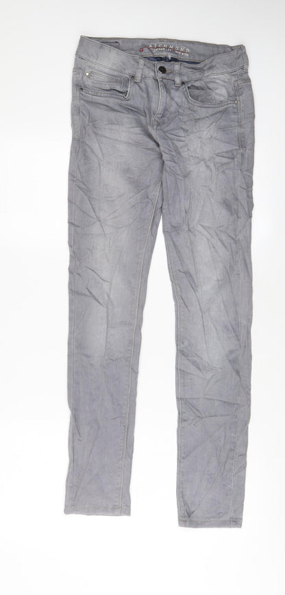 Mens UK Size 26 in Richmond Slim Fit Straight Grey Jeans