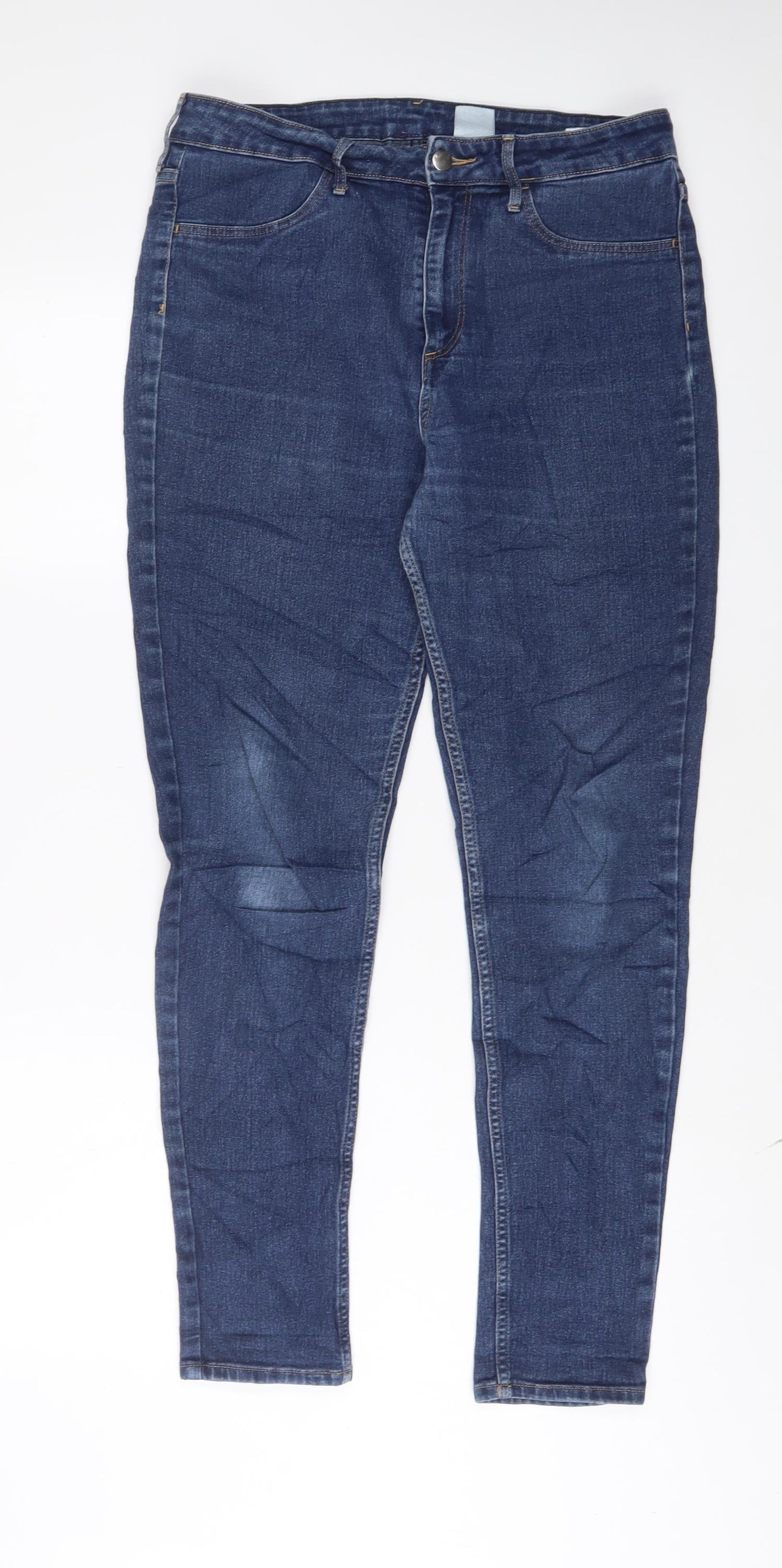 Womens UK Size 31 in H&M Regular Fit Skinny Blue Jeans