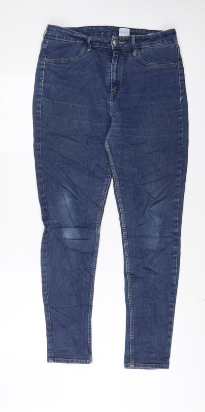 Womens UK Size 31 in H&M Regular Fit Skinny Blue Jeans