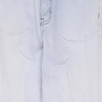 Cotton Traders Mens Blue Cotton Straight Jeans Size 34 in L29 in Regular Zip