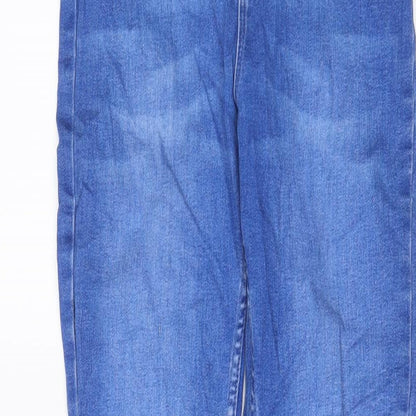 Denim & Co. Girls Blue Cotton Skinny Jeans Size 11-12 Years L26 in Regular Zip
