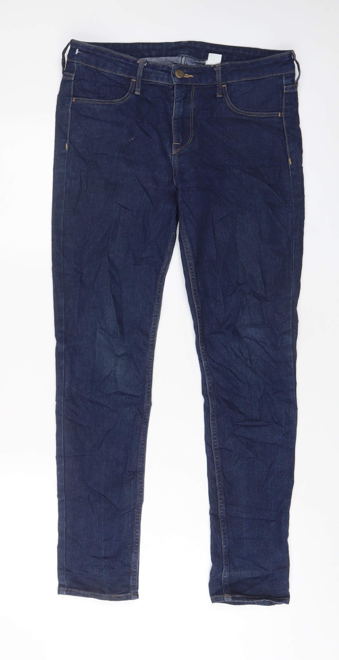 Womens UK Size 28 H&M Regular Fit Skinny Blue Jeans