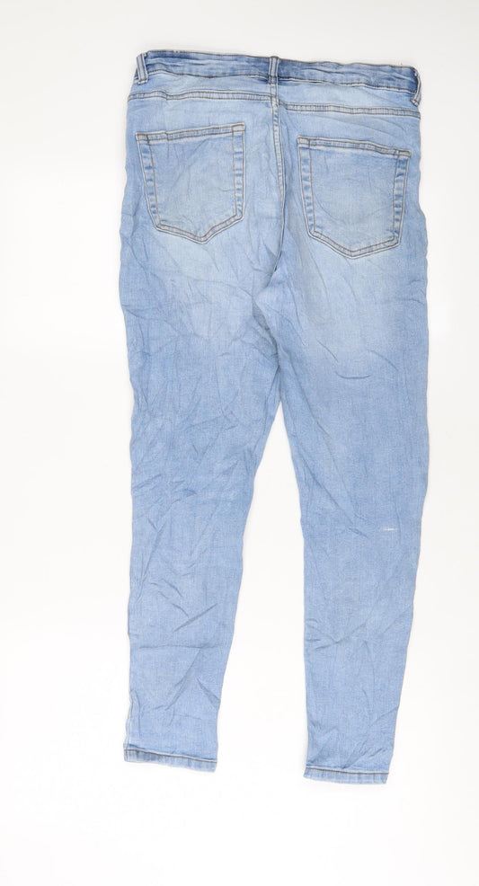 Denim & Co. Womens Blue Cotton Skinny Jeans Size 12 L26 in Regular Zip