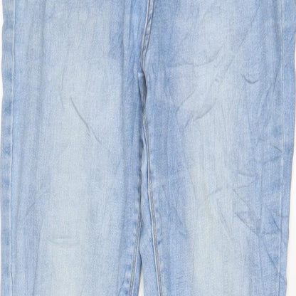 Denim & Co. Womens Blue Cotton Skinny Jeans Size 12 L26 in Regular Zip