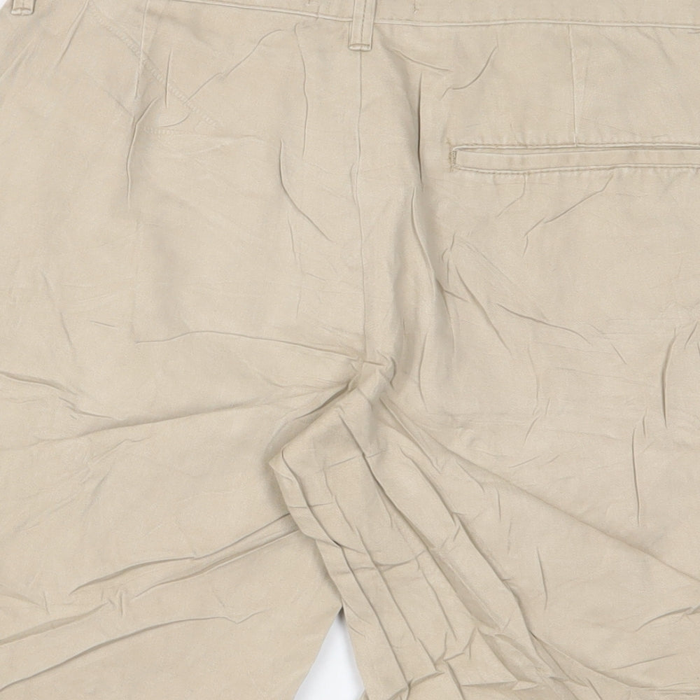 Denim & Co. Mens Beige Cotton Bermuda Shorts Size 30 in L10 in Regular Zip