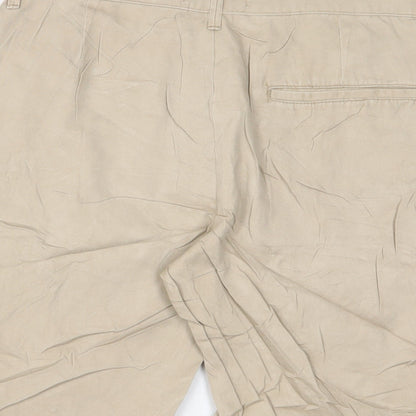 Denim & Co. Mens Beige Cotton Bermuda Shorts Size 30 in L10 in Regular Zip
