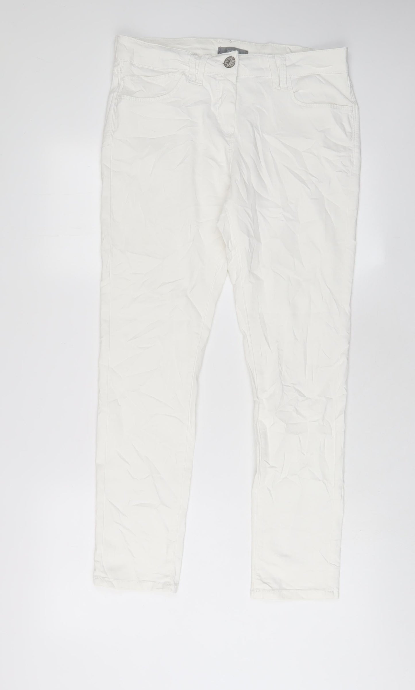 Womens UK Size 14 Marks and Spencer Regular Fit Skinny White Jeans