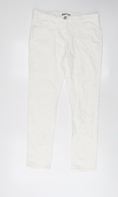 Womens UK Size 14 Marks and Spencer Regular Fit Skinny White Jeans
