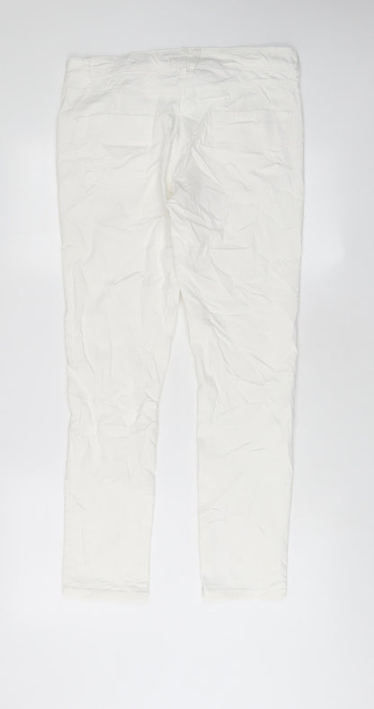 Womens UK Size 14 Marks and Spencer Regular Fit Skinny White Jeans