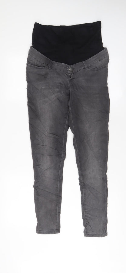 Blooming Marvellous Womens Grey Cotton Skinny Jeans Size 10 L29 in Regular Button