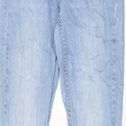 Topshop Womens Blue Cotton Skinny Jeans Size 28 in L30 in Regular Zip