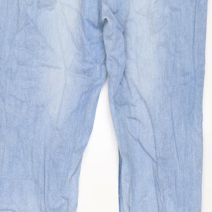 Topshop Womens Blue Cotton Skinny Jeans Size 28 in L30 in Regular Zip