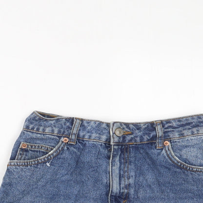 Topshp Womens Blue Cotton A-Line Skirt Size 24 in Button