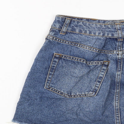 Topshp Womens Blue Cotton A-Line Skirt Size 24 in Button