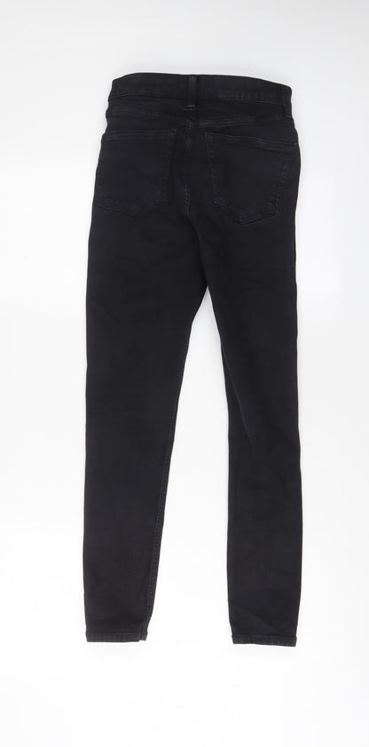 Topshop Womens Black Cotton Skinny Jeans Size 26 in L32 in Regular Zip