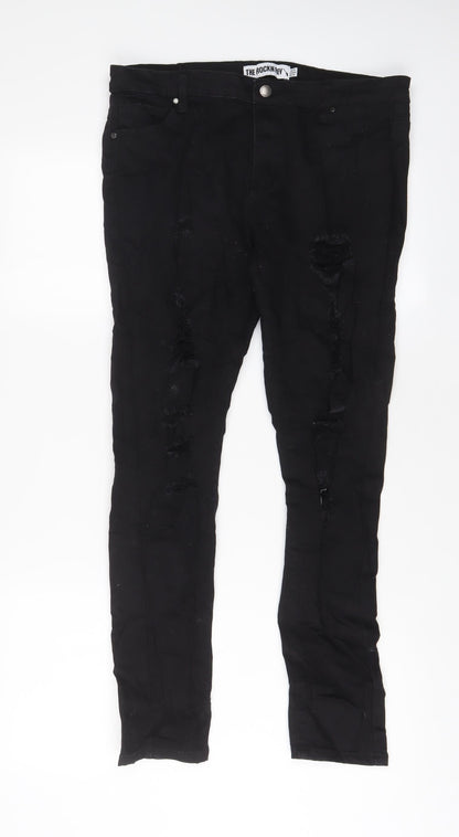 Womens UK Size 14 The Rockin Rev Regular Fit Skinny Black Jeans