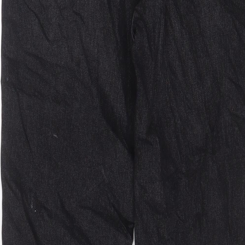 Zara Womens Black Cotton Tapered Jeans Size 8 L28 in Regular Zip
