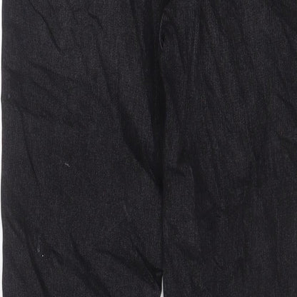 Zara Womens Black Cotton Tapered Jeans Size 8 L28 in Regular Zip