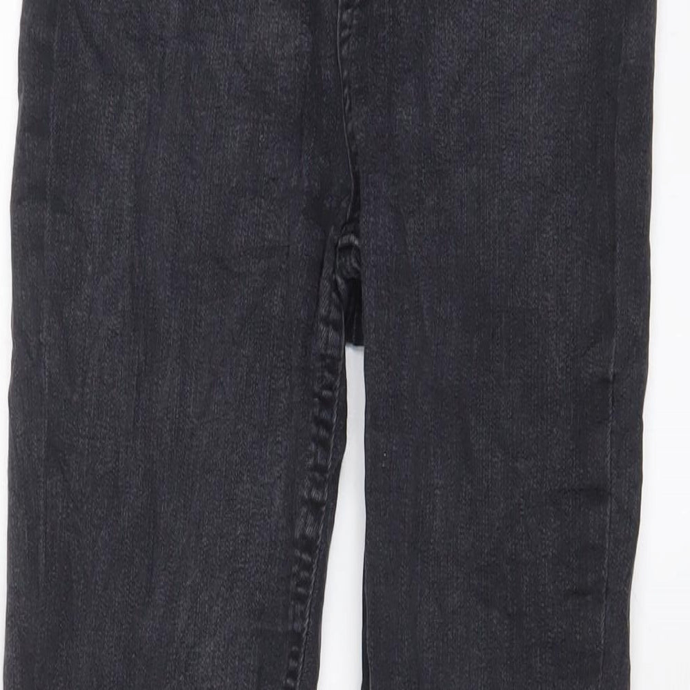 Miss Selfridge Womens Grey Cotton Skinny Jeans Size 10 L26 in Regular Zip
