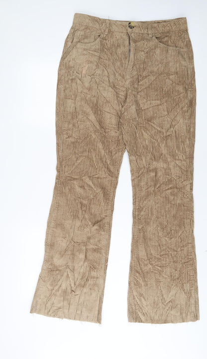 Womens UK Size 10 Stradivarius Regular Fit  Beige Trousers