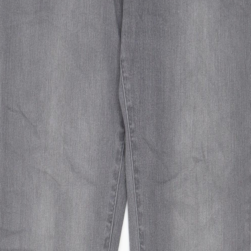 Per Una Womens Grey Cotton Skinny Jeans Size 12 L33 in Regular Zip