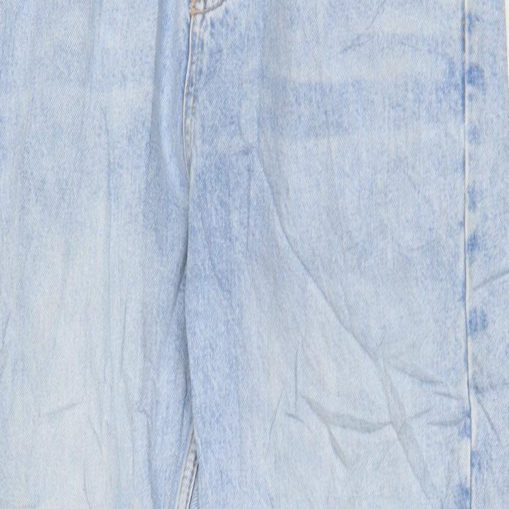 Pull&Bear Womens Blue Cotton Straight Jeans Size 10 L28 in Regular Zip