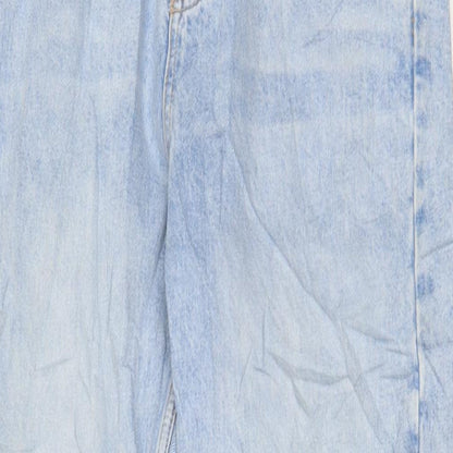 Pull&Bear Womens Blue Cotton Straight Jeans Size 10 L28 in Regular Zip