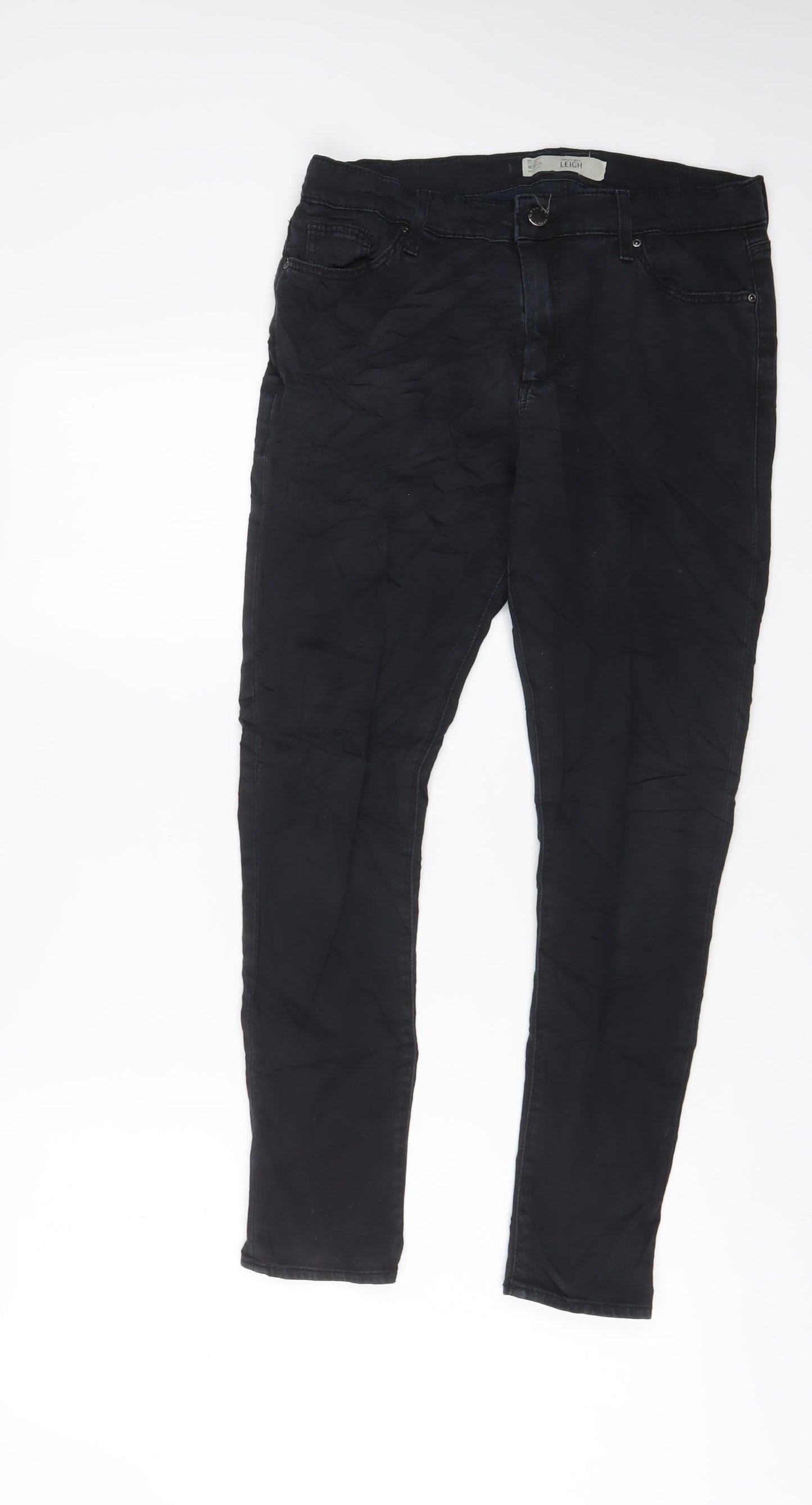Topshop Womens Black Cotton Skinny Jeans Size 30 in L30 in Regular Zip