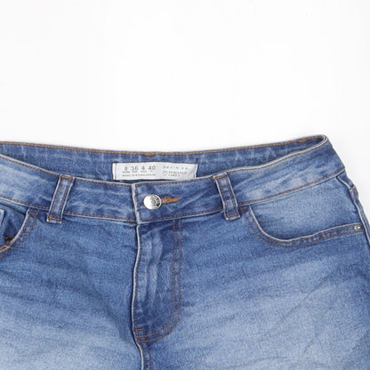 Denim & Co. Womens Blue Cotton Basic Shorts Size 8 L3 in Regular Zip