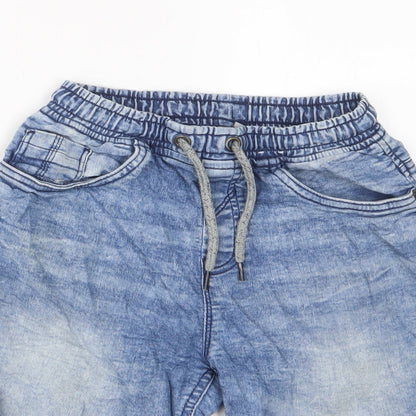 TU Boys Blue Cotton Bermuda Shorts Size 9 Years L7 in Regular Drawstring