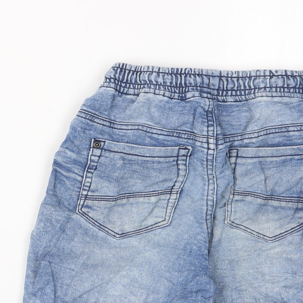 TU Boys Blue Cotton Bermuda Shorts Size 9 Years L7 in Regular Drawstring