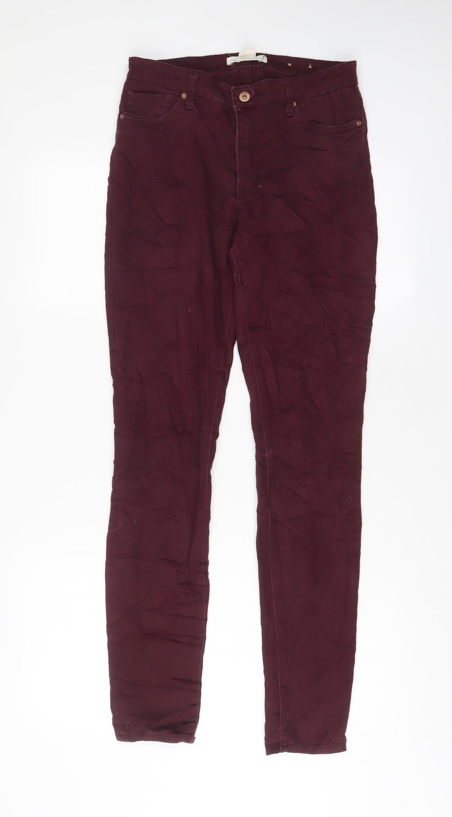 Womens UK Size 10 H&M Regular Fit Skinny Red Jeans