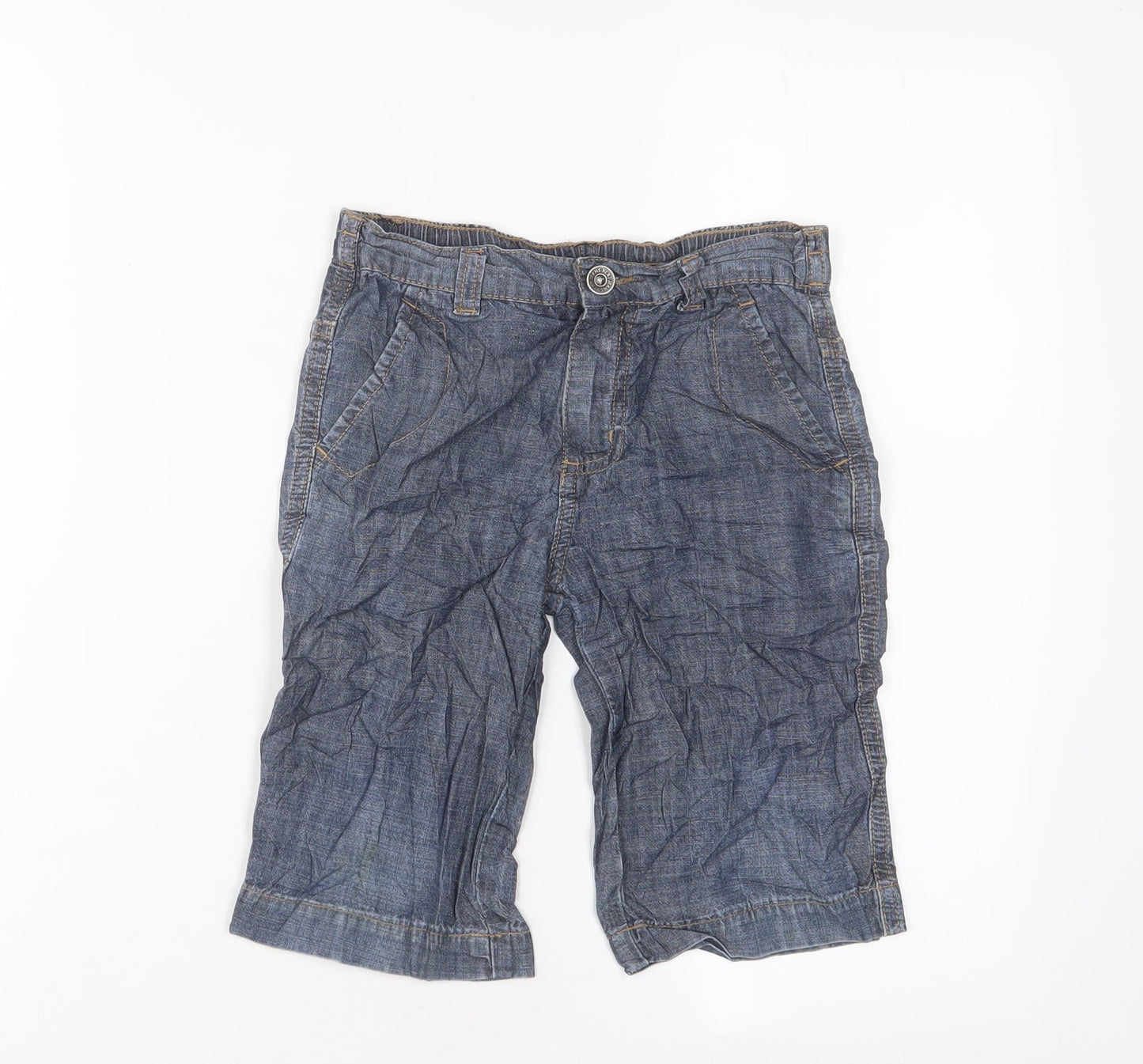 NEXT Boys Blue Cotton Bermuda Shorts Size 5 Years L8 in Regular Zip - Adjustable waist