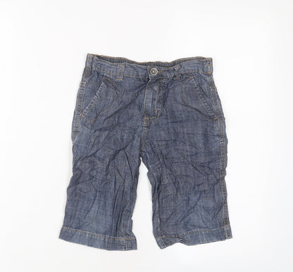NEXT Boys Blue Cotton Bermuda Shorts Size 5 Years L8 in Regular Zip - Adjustable waist