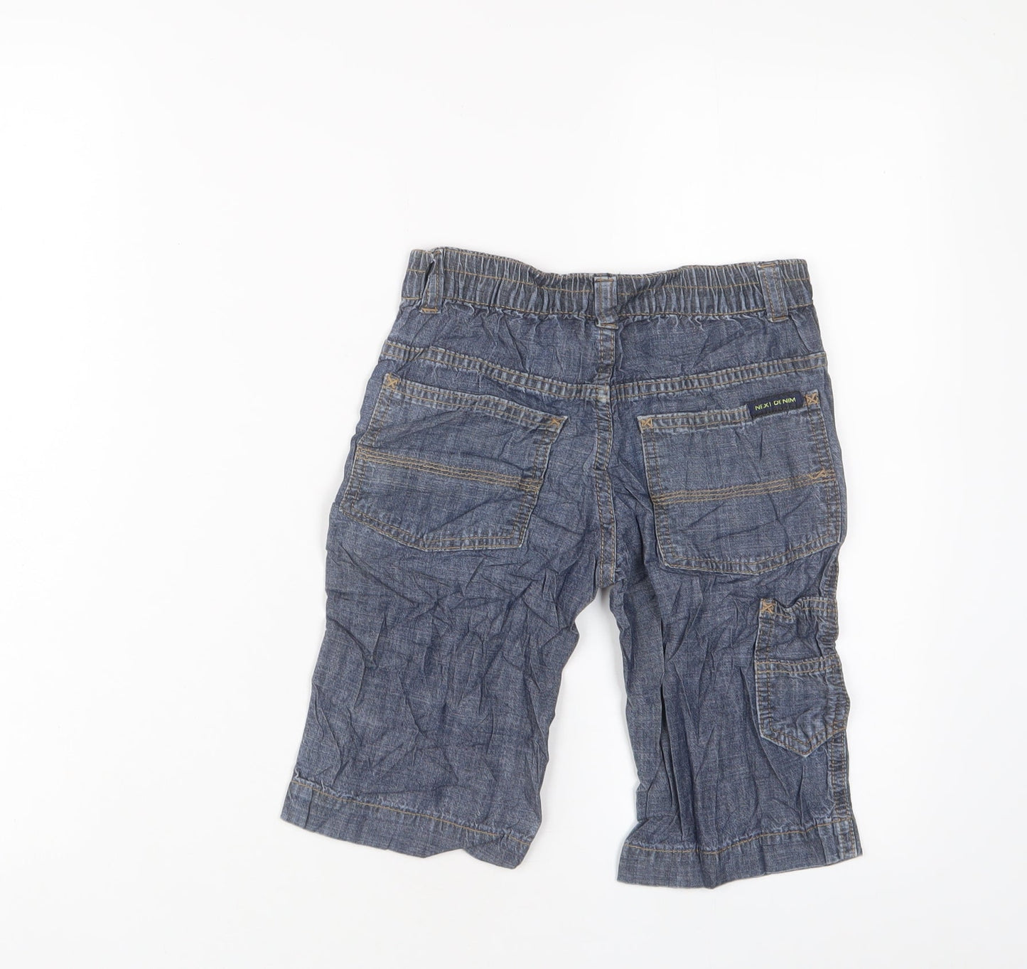 NEXT Boys Blue Cotton Bermuda Shorts Size 5 Years L8 in Regular Zip - Adjustable waist