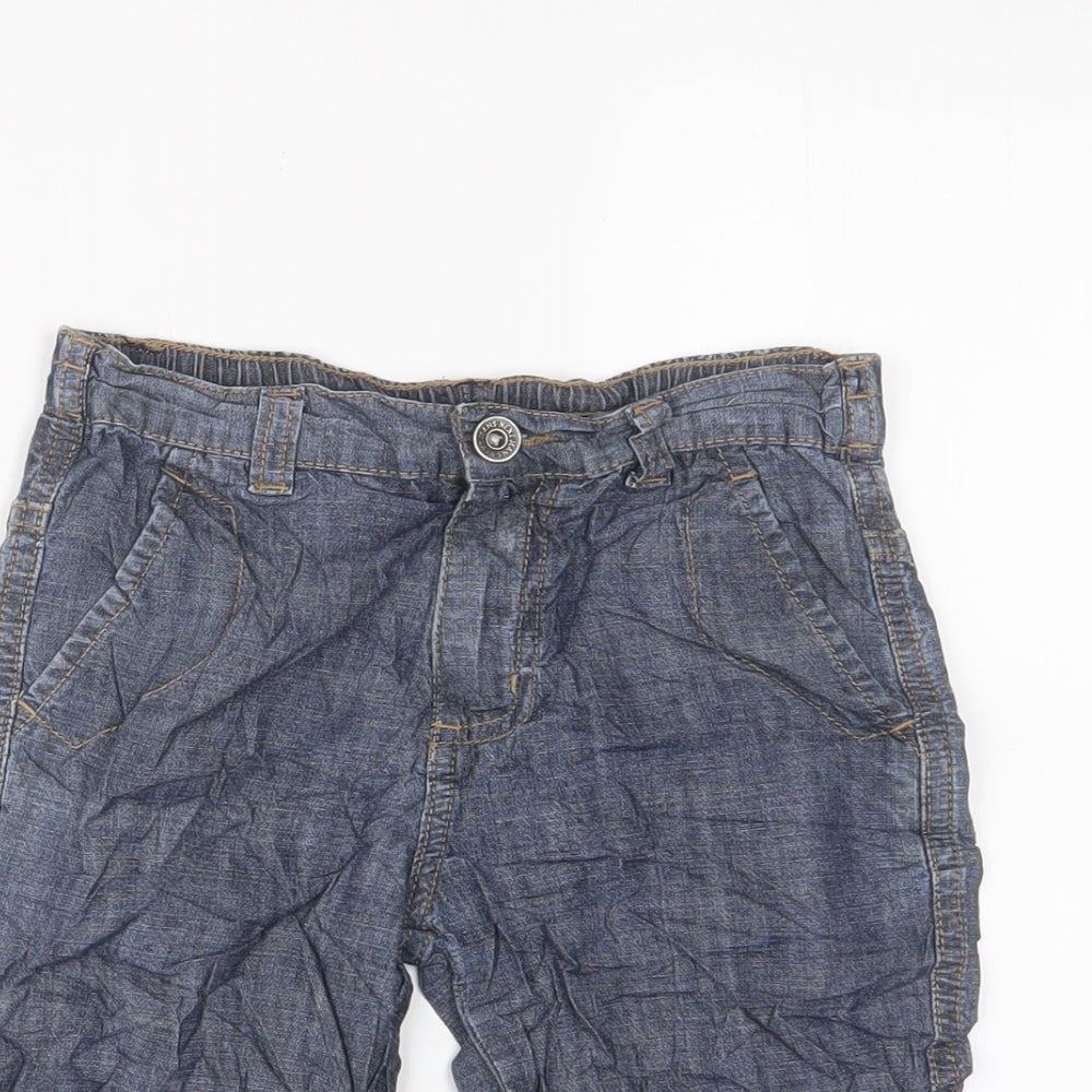 NEXT Boys Blue Cotton Bermuda Shorts Size 5 Years L8 in Regular Zip - Adjustable waist