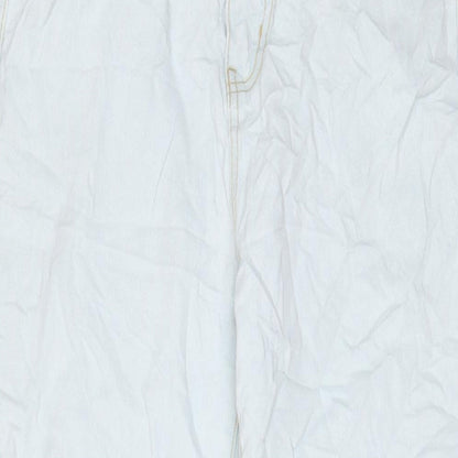 Boohoo Womens Blue Cotton Straight Jeans Size 10 L26 in Regular Zip