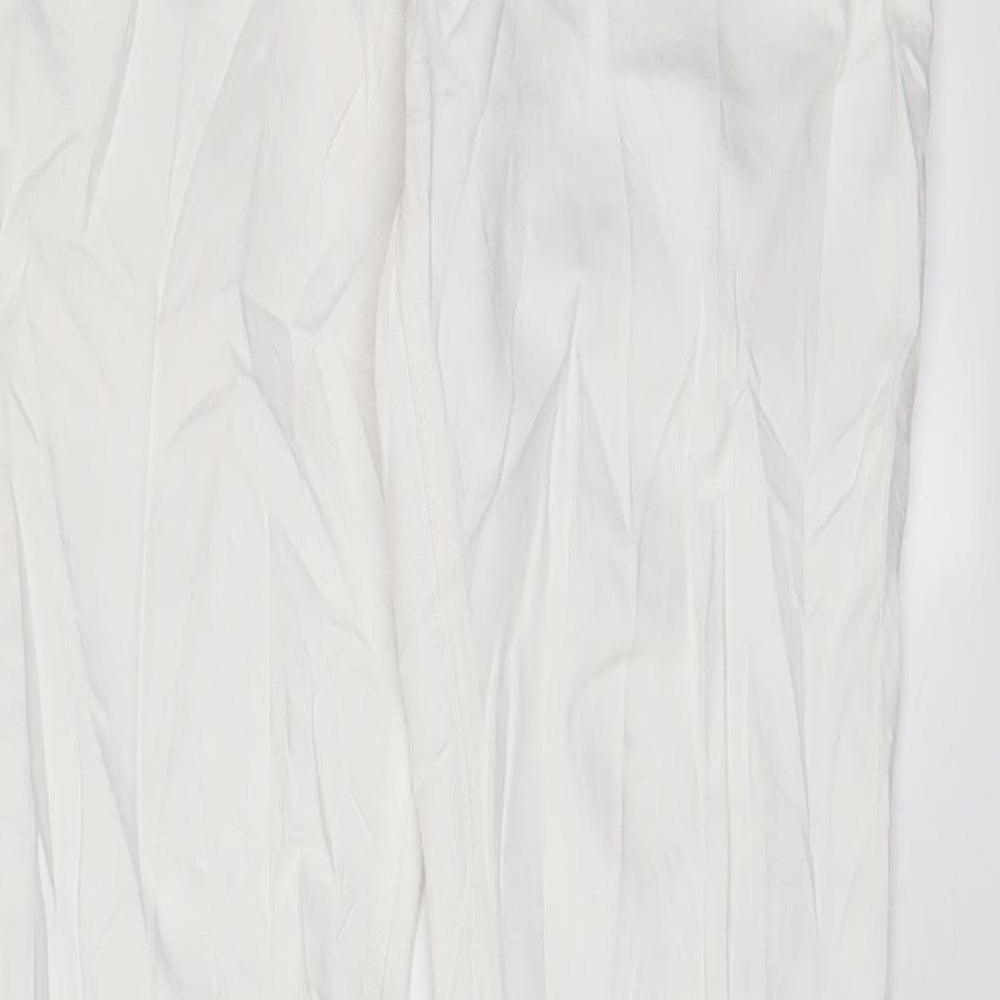 THE WHITE COMPANY Womens White Cotton Skinny Jeans Size 10 L31 in Regular Zip