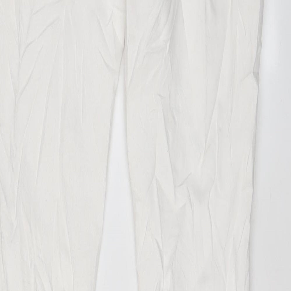 THE WHITE COMPANY Womens White Cotton Skinny Jeans Size 10 L31 in Regular Zip