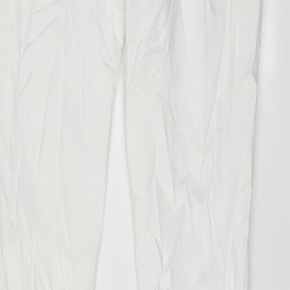 THE WHITE COMPANY Womens White Cotton Skinny Jeans Size 10 L31 in Regular Zip