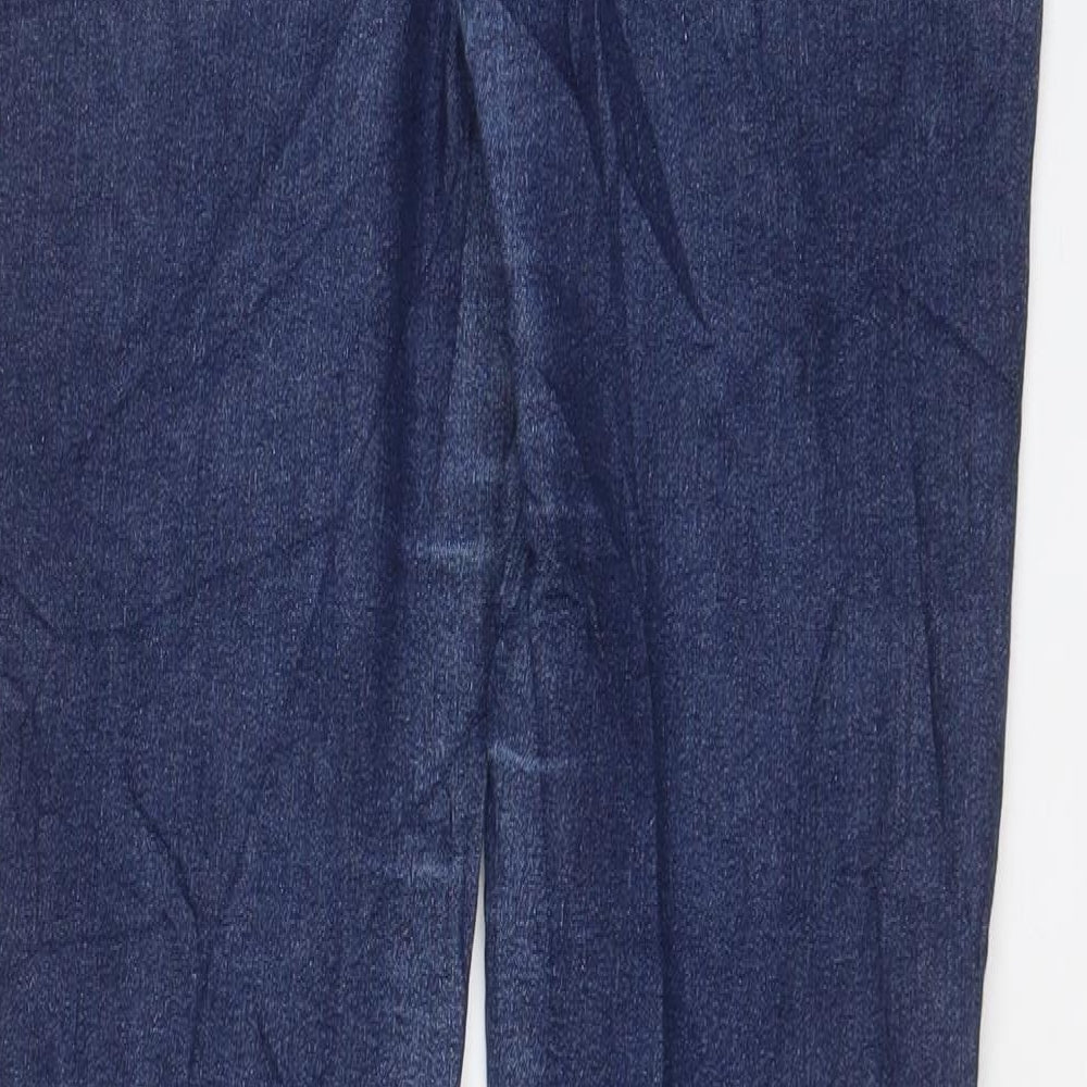 M&Co Womens Blue Cotton Straight Jeans Size 10 L30 in Regular Zip