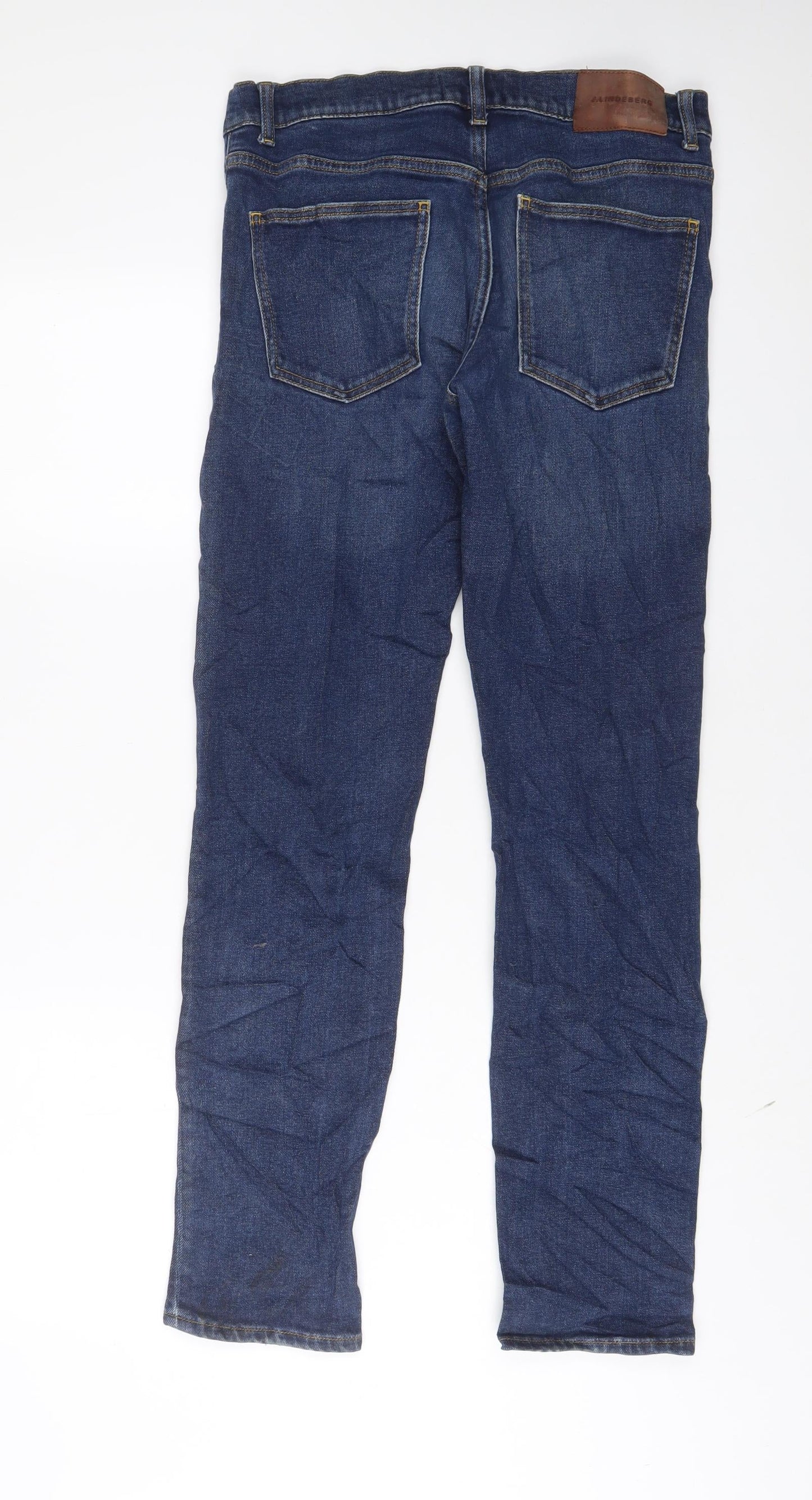 J.Lindeberg Mens Blue Cotton Straight Jeans Size 31 in L32 in Regular Zip