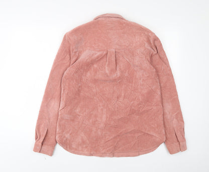 Gina Tricot Womens Pink Polyester Basic Button-Up Size S Collared