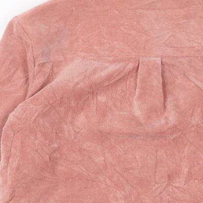 Gina Tricot Womens Pink Polyester Basic Button-Up Size S Collared