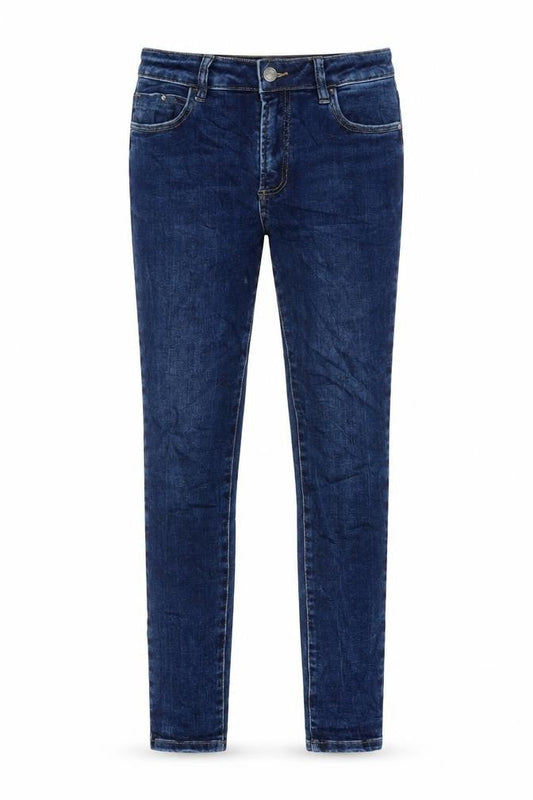 Womens UK Size M Queen Hearts Regular Fit Skinny Blue Jeans