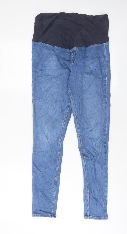 Topshop Womens Blue Cotton Skinny Jeans Size 12 L27 in Regular - Maturnity