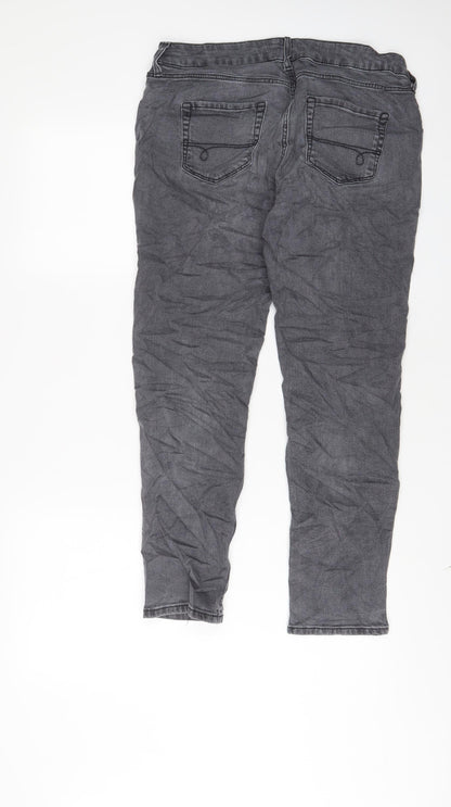 Indigo Womens Grey Cotton Skinny Jeans Size 14 L28 in Regular Zip